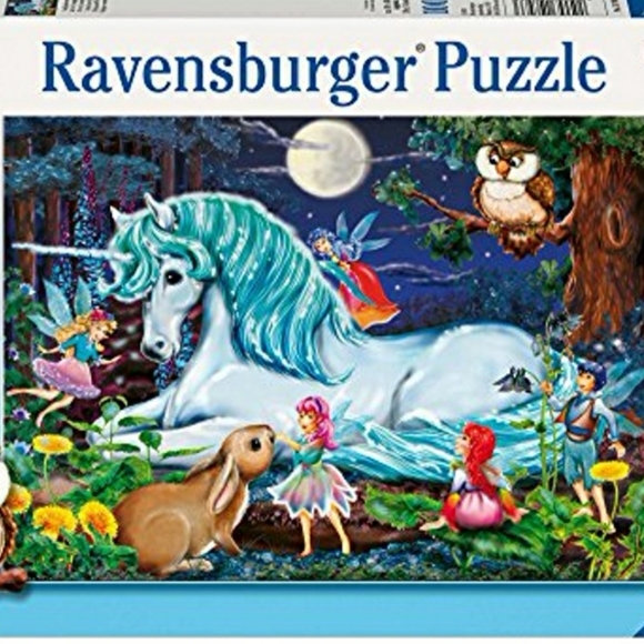 Ravensburger Other - RAVENSBURGER jigsaw puzzle enchanted forest unicorn kids 100 piece